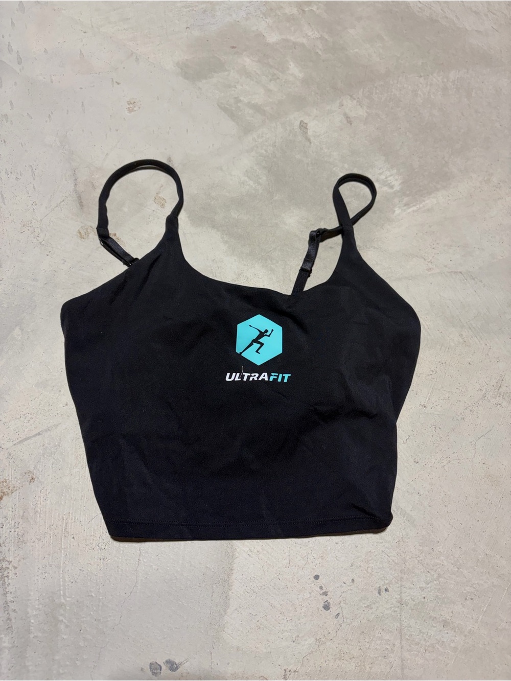 LSKD UltraFit Black Sports Crop Top LIFETIME fitness coach built in bra medium